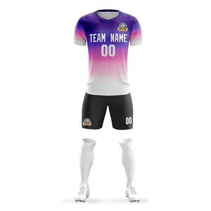 Nouveautés Uniforme pour hommes Kits d'uniformes de football Uniformes de football respirants Équipe 100% Polyester Sportswear Deux pièces Ensembles unisexe - Product Image 3