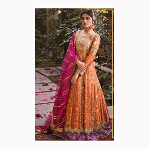 นักออกแบบที่สวยงามชุด Shalwar Kameez Dupatta เย็บปักถักร้อยที่ทําด้วยมือหนักทํางานชุดปาร์ตี้อินเดียชาวปากีสถาน - Product Image 5