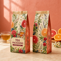 Sachets de thé vides personnalisés thermoscellables à soufflets latéraux, en aluminium, petits sachets de luxe