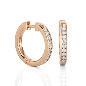 E Color Lab Grown Diamonds Women's Stunning Pave Earrings Beautiful Sterling <b>Silver</b> <b>Huggie</b> Earrings Wedding Gift for Her - Product Image 6