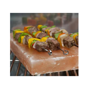 Plaques de cuisson en sel de l'Himalaya OEM, dalles de sel de roche cristalline naturelle, technique de sculpture, plateau en métal inoxydable, barbecue - Product Image 4