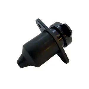 Trailer Socket Plastic 3 Polen Met Blade Messing Terminal Vernikkeld N Type Zwart Din 9680 Met Bescherming Cover