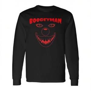 Camiseta de manga larga de Halloween con diseño de payaso espeluznante de Boogeyman, color negro, talla para adulto - Product Image 2