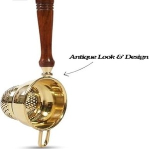 Passoire à thé en laiton avec longue poignée pour passoire à thé avec support inférieur Infuseur à thé | Filtre à thé réutilisable idéal pour les congés en vrac - Product Image 2