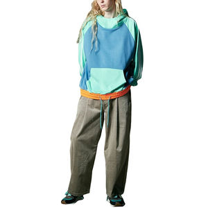 Sudadera con Capucha Personalizada de Alta Calidad, Cuello Alto, Bloques de Color, Cordón Ajustable, Dobladillo Ajustable, Mangas con Rayas, Sudadera Extra Grande para Hombre - Product Image 6