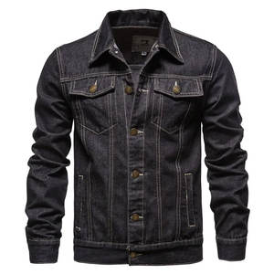 Chaqueta vaquera de manga larga ajustada informal para hombre Vintage Blue Denim Ripped Biker Style Popular Classic Vintage Blue Denim - Product Image 5