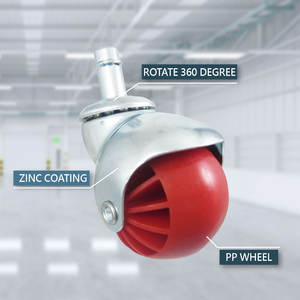 CCE 2 Inch Modern Steel Wheel Red Decorative Friction Ring Stem <b>Roller</b> Chair for Living Room Dining Hospital Warehouse Use - Product Image 3