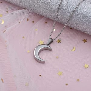 Silver Moon Urn Necklaces <b>for</b> <b>Ashes</b> Stainless Steel Cremation Keepsake Urn <b>for</b> Human <b>Ashes</b> Memorial <b>for</b> Women Men Custom Size - Product Image 2