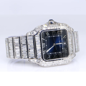 Montres Moissanite tendance en alliage de quartz carré de luxe en gros | Testeur de diamant présidentiel squelette glacé unisexe VVS - Product Image 2