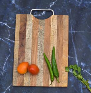 Grande planche à découper avec poignée en acier, surface extra épaisse, idéale pour la découpe intensive, le service et l'utilisation professionnelle en cuisine - Product Image 1