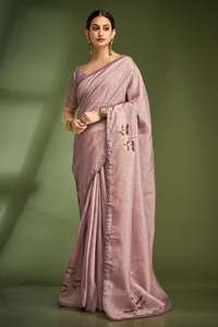 La dernière tenue de créateur à feuilles persistantes vente chaude porter le meilleur chemisier pur Tusser Saree avec un fabricant de travaux touché à la main de l'Inde - Product Image 6