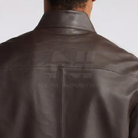 Blousons en cuir pour hommes, fabriqués au Pakistan, avec logo sur le devant, écologiques, de haute qualité, chauds pour l'hiver, col mandarin, simple.