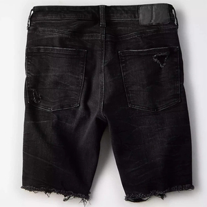 Shorts en jean décontractés pour hommes, style vintage d'été, personnalisés par le fabricant, avec broderie délavée et effet usé - Product Image 2