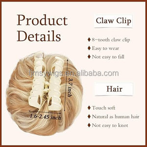 Chignon synthétique en fibre haute température de qualité supérieure, bouclé et désordonné, avec pince à griffes, couleur personnalisable pour femme - Product Image 2