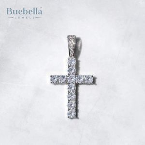 Hot Sale Men's 925 <b>Silver</b> Fashion Necklace with T-Shape Moissanite Diamond <b>Cross</b> Pendant Hip Hop Style - Product Image 2