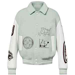 OEM Custom Men's Wool Letterman Varsity Jacket Embroidered Logo Baseball Style Outerwear - Product Image 1