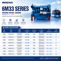 Moteur diesel marin SCDC Weichai Baudouin série 6M33 6M33C600-18 pour bateaux de pêche et navires de marchandises