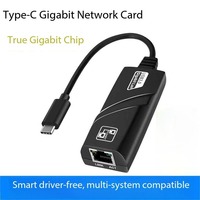 Adaptador Ethernet USB C a RJ45 de Alta Velocidad 10/100/1000Mbps, Tarjeta de Red LAN Externa con Cable para PC y Laptop, en Stock