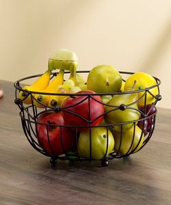 Frutero Geométrico de Estilo Nórdico, Organizador de Encimera de Alambre Negro Minimalista, Frutero de Lujo para Decoración del Hogar y Hoteles - Product Image 5