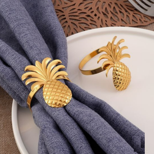 Forma de corazón oro pulido Decoración de mesa accesorios de Metal servilleta anillo boda cumpleaños fiesta Metal servilletero - Product Image 5