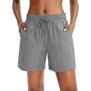 Pantalones cortos de gimnasio para mujer con decoración sólida y patrón Cordón elástico y pantalones cortos de mujer transpirables de secado rápido a bajo precio - Product Image 2