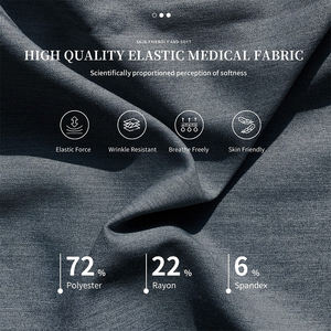 Nouvelle conception de tenue de médecin pour femmes, couleur grise, coupe ajustée, col zippé, vêtements de travail tendance, ensemble de blouses d'infirmière élégantes pour femmes - Product Image 6