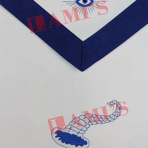 Tablier maçonnique personnalisé professionnel fait à la main pour uniforme de loge de steward senior brodé avec des insignes à coudre de paillettes - Product Image 3