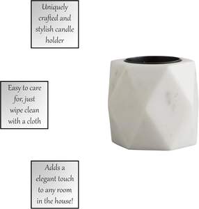 New latest best Timeless Diamond <b>Marble</b> <b>Candle</b> Holder Set Elegant Cylinder Design for Cozy Home Decor Luxurious Ambiance Creator - Product Image 3