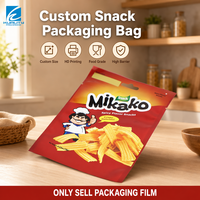 Sachet plat personnalisé imprimé à trois soudures thermiques en polyester et aluminium composite pour emballage contractuel de chips et snacks