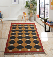Beste Qualität 100% Wolle Jute Kelim Teppiche Luxus bestickte geometrische Vintage Blumenmuster Teppich Home Living Küche Auto 3D