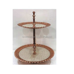 Soporte de pastel de acero inoxidable con borde elegante de Color negro Pedicle chapado en oro para decoración de bodas - Product Image 6