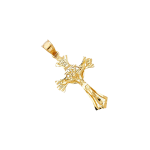14K chapado en oro amarillo Señor Jesucristo crucifijo Santa Cruz símbolo religioso colgante de Metal joyería cristiana niños - Product Image 3