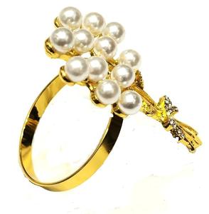 Servilleteros chapados en oro con diseño de perlas modernos de alta calidad para bodas, fiestas y otras ocasiones o regalos - Product Image 3