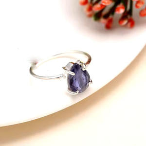 Kynite Stone Bague fine en argent sterling 925 avec bandeau minimaliste coupe poire pour elle Idées de cadeaux d'anniversaire de fiançailles de mariage classique - Product Image 2