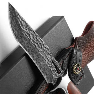 Couteau de chasse traditionnel en acier de Damas, fait à la main, pour la chasse en plein air, le camping, couteau utilitaire, couteau de chasse - Product Image 5