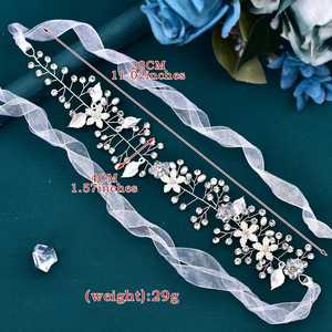 ที่คาดผมคริสตัลสีเงินของ Bridella BHP236-S ประดับพลอยเทียมและไข่มุก-ใส่สบายสำหรับงานพรอมงานแต่งงานและงานที่เป็นทางการ - Product Image 2