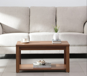 Table basse moderne en bois avec étagère de rangement pour le salon - Product Image 2