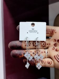 Boucles d'oreilles vintage en argent de vente chaude pour femmes boucles d'oreilles occidentales affichage de boucles d'oreilles de style vintage élégant - Product Image 3