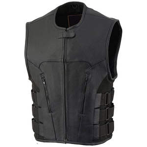 2025 OEM Wholesale Custom Men's Genuine <b>Leather</b> <b>Vests</b> & Waistcoats Breathable <b>Biker</b> Motorbike Accessories Embroidery Decoration - Product Image 2