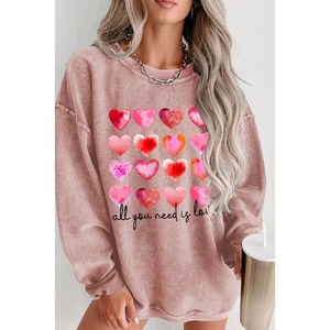 Vente en gros OEM ODM Sweat-shirt col rond surdimensionné brodé de paillettes vierge personnalisé pour la Saint-Valentin en tricot côtelé - Product Image 4