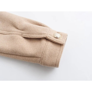 ZATRHMBM 2025 Autumn New Fashion Women's Retro Solid Color Long <b>Sleeve</b> Casual <b>Jacket</b> with Metal Button Lapel Breathable - Product Image 6