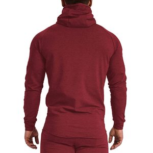 Sweat à capuche slim fit en polaire pour homme, uni, brodé, manches régulières, pour la salle de sport, la musculation, les séances d'entraînement - Product Image 3