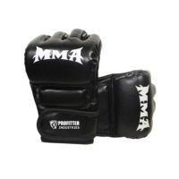 Gants de sécurité professionnels ProFitter à rayures, en cuir véritable de vachette, demi-doigts, durables, pour sports MMA UFC, détection des aiguilles
