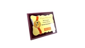 Placa de desplazamiento dorada de calidad superior para premios corporativos o ceremonias de reconocimiento disponibles en suministro mayorista - Product Image 3
