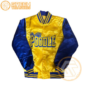 Chaqueta universitaria bordada de satén Sigma Gamma Rho personalizada, chaquetas de mujer de ropa griega transpirable de alta calidad para hermandad - Product Image 4