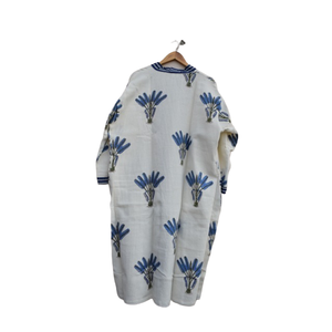 Kimono algodón waffle bata mujer verano frente abierto ropa de dormir bata playa vestido - Product Image 6