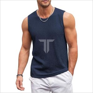 เสื้อกล้ามคอกลมผู้ชายขายดี ผ้าฝ้าย 100% เป็นมิตรกับสิ่งแวดล้อม ไม่เป็นขุย แห้งเร็ว ระบายอากาศดี เหมาะสำหรับใส่ลำลองและออกกำลังกาย - Product Image 2