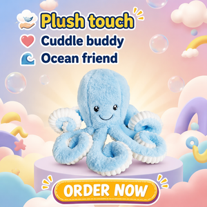 Fabricant de jouets en peluche pieuvre OEM ODM, jouet en peluche créature marine avec logo personnalisé, rembourrage en coton PP, coussin doux, cadeau promotionnel - Product Image 2