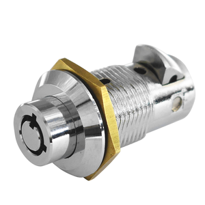 Serrure à pousser pour fermeture, alliage de zinc avec cylindre de serrure tubulaire chromé de 60 mm, cylindre de serrure en zinc plaqué, TW 2 clés ABA Sarkarlock 60 mm - Product Image 1