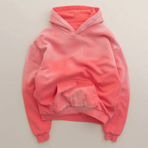 OEM Custom Printed Embroidery Logo Design <b>Men's</b> Vintage High Street <b>Hoodies</b> Knitted Hooded Clothes with Spray Dyes - Product Image 2